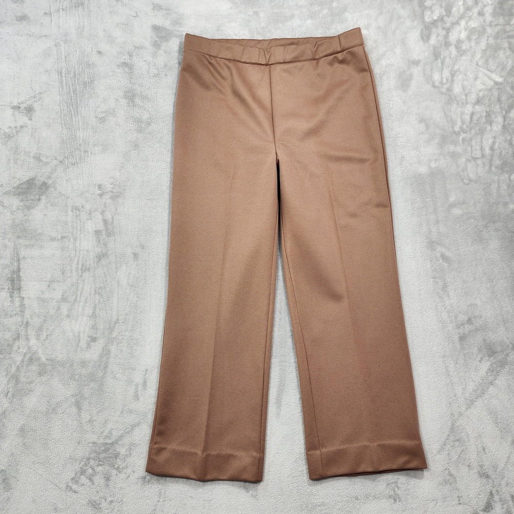 Vintage Avon Fashions Pants Womens 12 Brown Knit Pull On Elastic Waist Office
